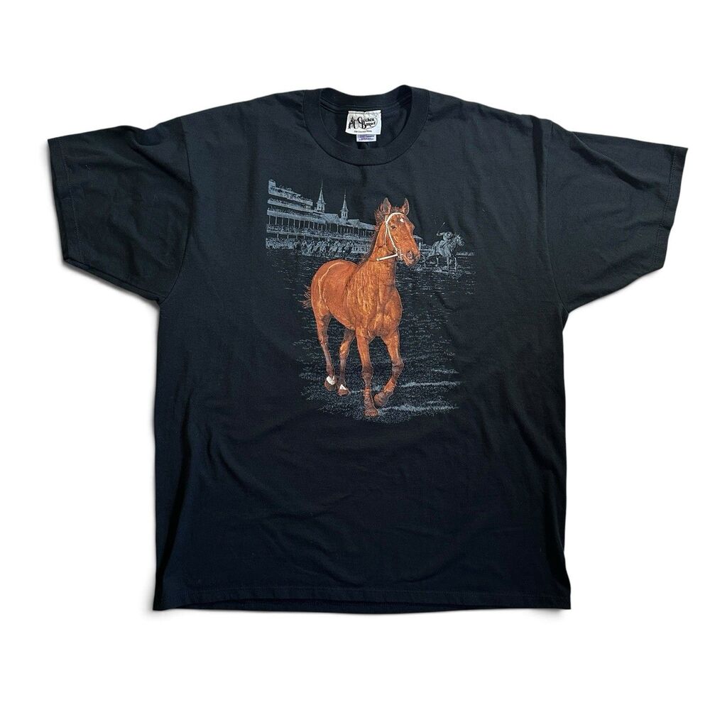 Vintage 90s Kentucky Derby Horse Racing Shirt 2XL Churchill Downs USA Cracker